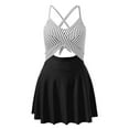 thumbnail image 4 of QHFBli Women One Piece Swimsuit Cutout One PC Skirt Swimsuit V Neck Wrap Tie Back Swimdress Bathing Suits, 4 of 5