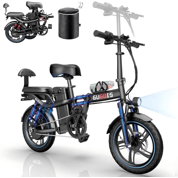 Electric Bike for Adults, 16" Tire Electric Bicycle with Peak 750W Motor 28 MPH Max Speed, 48V Removable Battery Range to 45 Miles Off Road Ebike