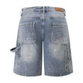 thumbnail image 6 of Dolkfu Rhinestone Men Shorts Casual Denim Ripped Jean Shorts Distressed Zipper 4 Inch Inseam Shorts Men 38, 6 of 9