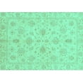 thumbnail image 1 of Ahgly Company Machine Washable Indoor Rectangle Oriental Turquoise Blue Traditional Area Rugs, 7' x 10', 1 of 4
