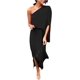 thumbnail image 3 of ADHOWBEW 2023 Vestidos de cóctel de talla grande para mujer con un hombro y abertura, vestidos de fiesta sexys a la moda para invitados de boda, 3 of 5