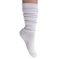 thumbnail image 2 of Slouch Socks Colorful Slouchy Scrunch Knee Socks Shoe Size 5-10 (White-Light Blue-Lilac), 2 of 8