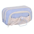 thumbnail image 2 of JUMNUYCUH Large Capacity Pencil Case, Kawaii Pencil Pouch with Zipper, Cute Aesthetic Pencil Bag for Stationery and Cosmetics Storage, Portable Travel Makeup Pouch, Classroom Must Haves, Blue, 2 of 9