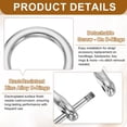 thumbnail image 3 of Uxcell 6pcs D-Rings Tornillo en Shackle 5/8" Metal Herradura Forma U Semicirculo D Ring Soporte de Llave con Destornillador para Manualidades de Cuero DIY Accesorios de Llave Collar, Plata, 3 of 7