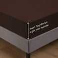 thumbnail image 4 of 4-Piece Queen Sleeper Sofa Sheet Set, 100% Egyptian Cotton, 600 Thread Count, Fits 5" Deep Pull-Out Couch Mattress (60" x 74") - Chocolate Solid, 4 of 5