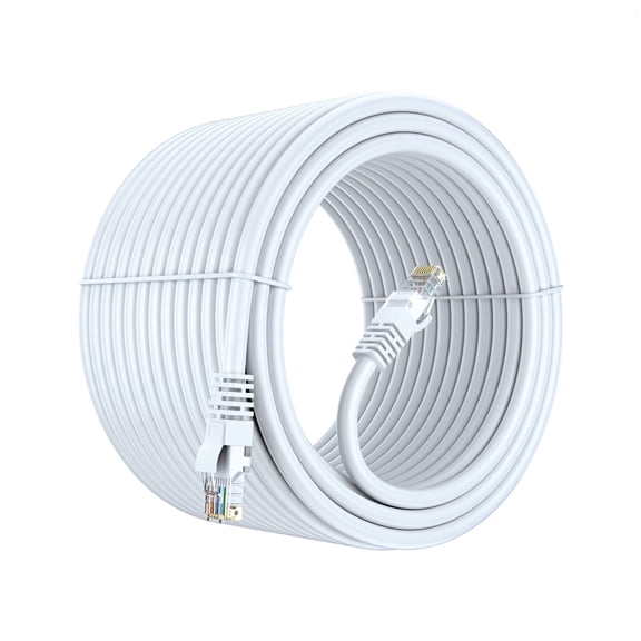 Cat 6 Ethernet Cable 200 Ft, 100% Pure Copper, Cat6 Cable LAN Cable, Internet Cable, Patch Cable and Network Cable - UTP (White) 200 Feet