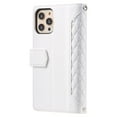 thumbnail image 4 of Feishell Crossbody Wallet Phone Case for Apple iPhone 12 Pro Max,Luxury PU Leather Magnetic Buckle Zipper Pocket Card Slots Flip Stand Protective Cover with Hand Strap & Shoulder Strap,White, 4 of 11