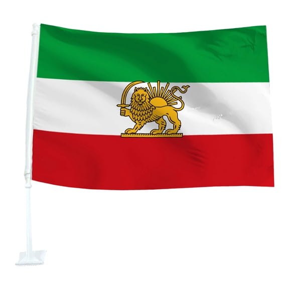 Iran Car Flags, 11.8"x17.7" Iranian Car Window Flag with Clip for Vehicle & National Pride Display