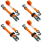 Hyper Tough 10 Feet Steel Ratchet Tie Downs, 1000 lbs, Pickup, 4 Pack
