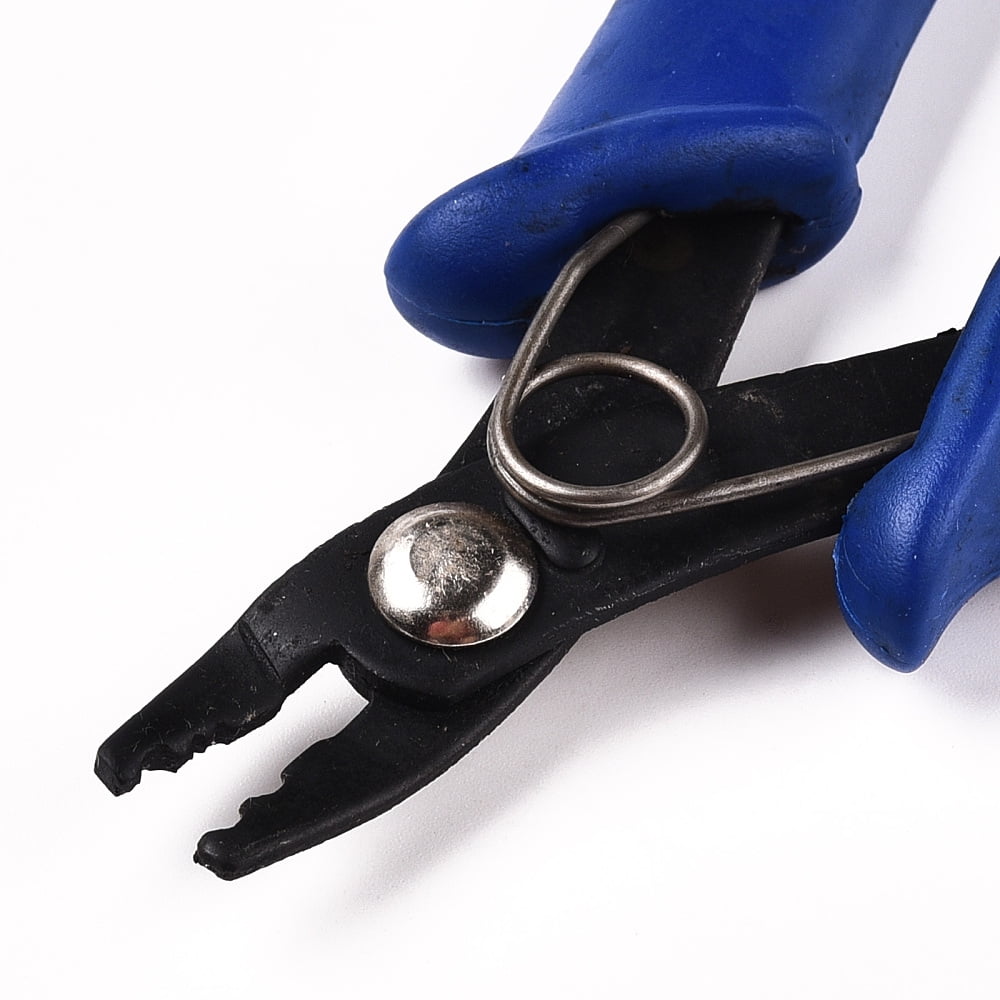 12 pc 45# Carbon Steel Jewelry Tools Crimper Pliers for Crimp Beads Dark Blue 125x80x14mm