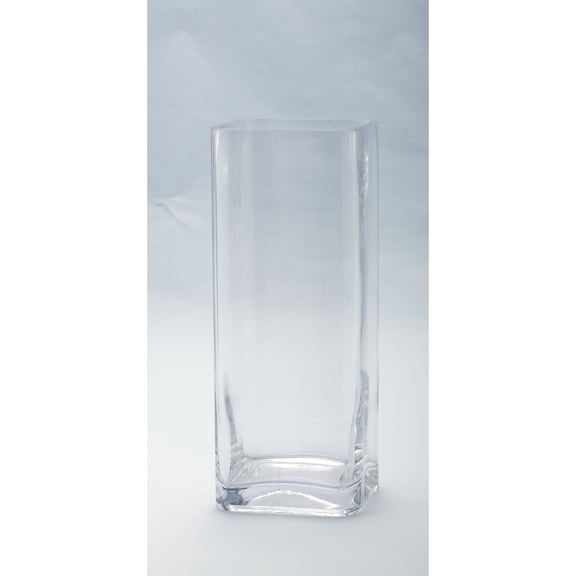 CC Home Furnishings Square Hand Blown Glass Flower Vase - 12" - Clear