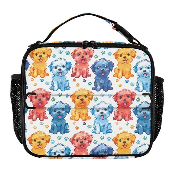 ALAZA Dog Cartoon Lunch Box Insulated Lunch Bag Cooler Tote with Shoulder Strap