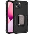 thumbnail image 2 of Slim Fit Phone Case for iPhone 14 (Not 14 Max), Military Flag Magnet Adsorption Kickstand Case with Screen Camera Lens 360° Full Protection Shell for iPhone 14, JQ Black, 2 of 9