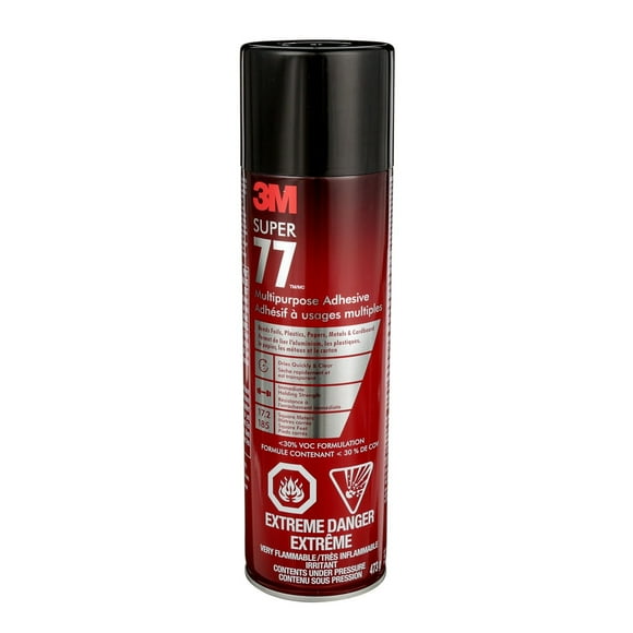 3M™ Super 77 Multipurpose Spray Adhesive, 77-CCVOC30-EF, clear