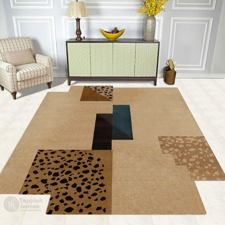 Beige Area Rug 10X13 Geometric Carpet Hand Tufted Rugs Hallway Bedroom Rectangular Carpet