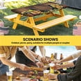 thumbnail image 6 of Red Wines Table Cloths for 8 Foot Rectangle Tables, Champagne Grapes Galsses Country Wooden Plank Patio Waterproof Elastic Fitted Tablecloths, Washable Rectangular Table Cover for Camping, 6 of 8