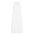 thumbnail image 5 of pstuiky Womens Jumpsuits Dressy, Solid Color Loose Long Palazzo Pants Outfits for Vacation Fashion Rompers for Women White XL, 5 of 7