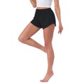 thumbnail image 4 of INSPIRE CHIC Womens Shorts Scalloped Hem Elastic Waist Adjustable Drawstring Ruffle Soft Cozy Sleepwear XL Black, 4 of 6