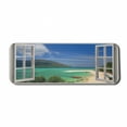 thumbnail image 1 of Landscape Computer Mouse Pad, Panoramic Tropical Scenery with Ocean and Mountains Through an Open Window, Rectangle Non-Slip Rubber Mousepad Large, 31" x 12" Gaming Size, Multicolor, by Ambesonne, 1 of 2