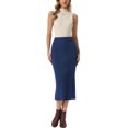 thumbnail image 2 of INSPIRE CHIC Cable Knit Sweater Skirt for Women's Elastic Waist A-Line Side Slit Casual Ribbed Knit Maxi Skirt S Dark Purple, 2 of 6