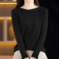 thumbnail image 3 of Fmbrln Womens Casual Solid Basic Knitted Sweaters Fall Winter Fashion Long Sleeve Crew Neck Pullover Tops Loose Comfy Sweaters Black L, 3 of 3