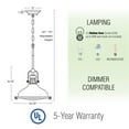 thumbnail image 4 of Kira Home Beacon 11" Farmhouse Pendant Light with Round Fresnel Glass Lens, Adjustable Hanging Height, Brushed Nickel, 4 of 8