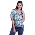 thumbnail image 2 of Moomaya Womens Printed Rayon V-Neck Top Short Sleeve Summer Clothing Boho Blouse, 2 of 6