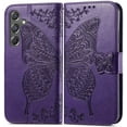thumbnail image 2 of for Galaxy A15 5G Phone Case Wallet,Women Flip Cover with Credit Card Holders Butterfly Embossed PU Leather Kickstand Wrist Strap Purse Case for Samsung A15 5G (Purple), 2 of 14