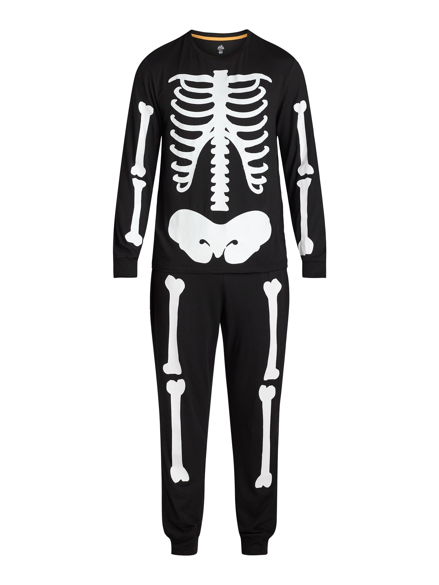 Halloween Men’s Family Matching Pajamas Glow In The Dark Skeleton Set by Way to Celebrate, 2-Piece, Sizes S-3XL