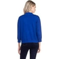 thumbnail image 4 of Cielo 1985 Women's Open Bolero Cardigan Sweater - cropped 3/4 sleeves lightweight - By The Simply Fashion royalblue XL, 4 of 6