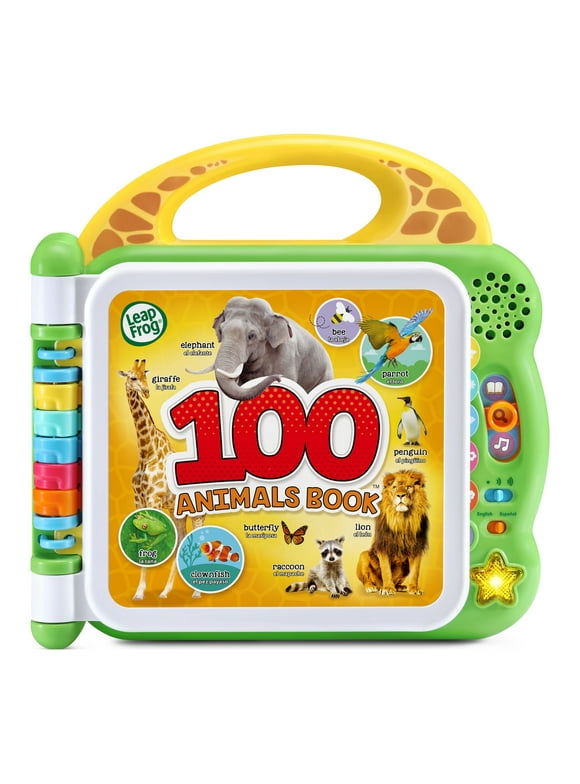 LeapFrog 100 Animals Book Interactive Bilingual Take-Along Word Book for Toddlers, Teaches Words in English & Spanish