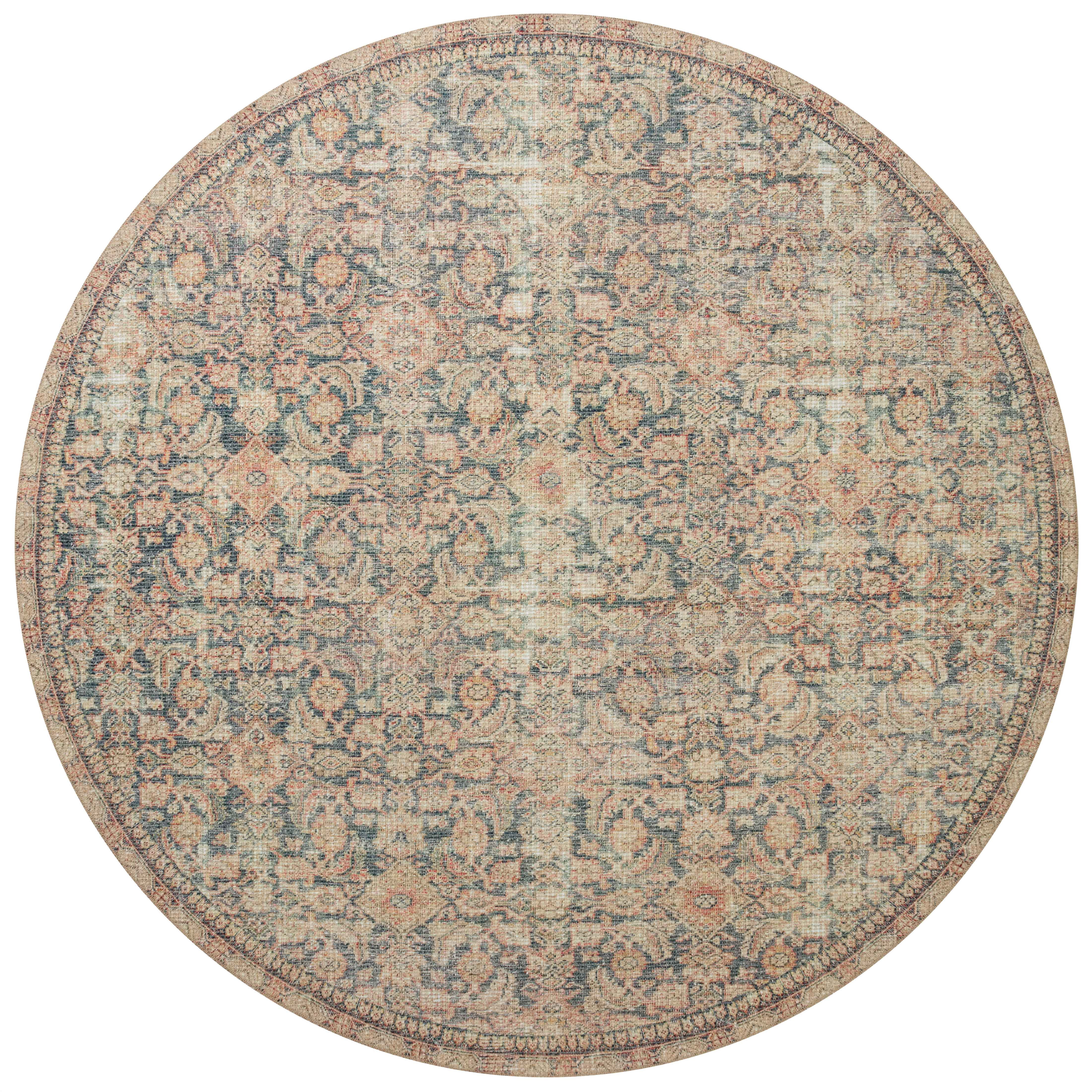 Angela Rose x Loloi Aubrey Navy / Multi 7'-6" x 7'-6" Round Area Rug