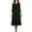 White, variant on Hvot&aat Women's Slim Fit Pleated Long Dress Crew Neck 3/4 Sleeve A Line Flowy Dresses Solid Color Stretchy Versatile Dress