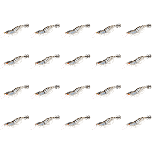 20uds. Señuelos luminosos de calamar y sepia, señuelos para camarones, realistas (patrón), negro y blanco