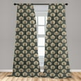 thumbnail image 5 of Ambesonne Floral Curtains, Art Nouveau Poppies, Pair of 28"x95", Tan Grey Vermilion, 5 of 5