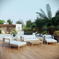 thumbnail image 2 of Bayport 8 Piece Outdoor Patio Teak Set - Natural White, 2 of 11