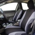 thumbnail image 3 of Juego completo de fundas de asiento de coche de tela de poliéster, estilo deportivo, Protector de asiento de coche Universal, se adapta a la mayoría de los coches SUV, 3 of 4
