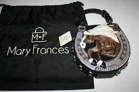 Mary Frances Mane Stay Mane Stay Embellished Horse Top Handle Bag Black/Gold BAG 17-356