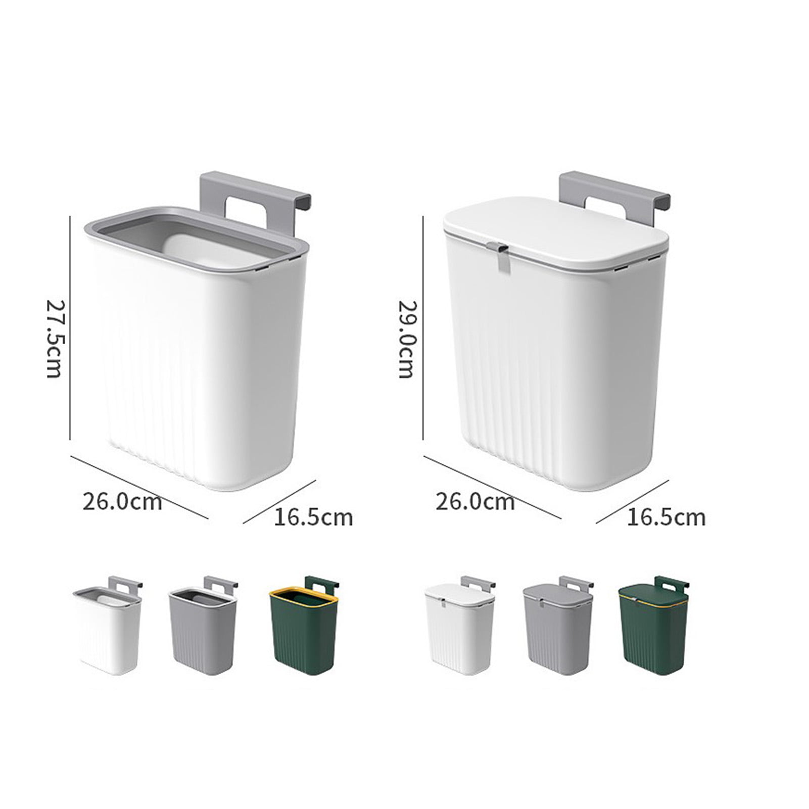 Tiyafuro 2.4 Gallon Kitchen Compost Bin for Counter Top or Under Sink,  Hanging Small Trash Can with Lid for  Cupboard/Bathroom/Bedroom/Office/Camping