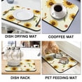 thumbnail image 4 of Ultra Absorbent Diatom Mud Dish Drying Mat with Colorful Flowers Elegant Kitchen Counter Draining Pad Sunflower, Coffee Mat Cornflower, Poppy Design, 19.5x12in, 4 of 7