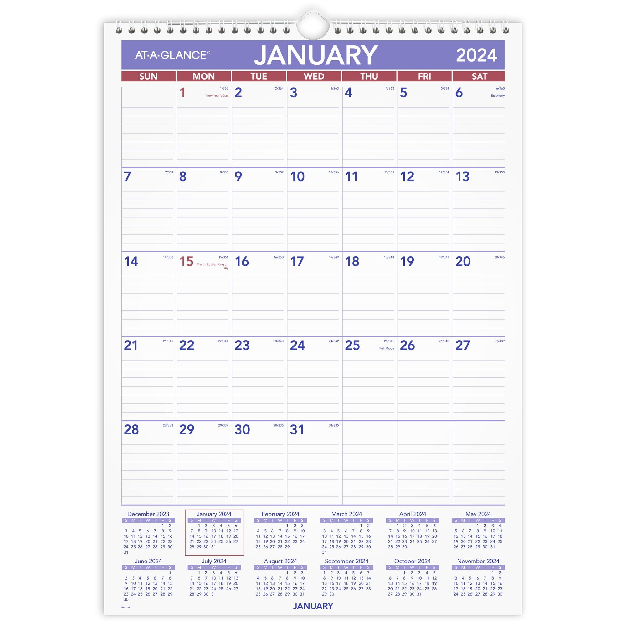 ATAGLANCE 2024 Monthly Wall Calendar Medium 12 x 17 Monthly Wall