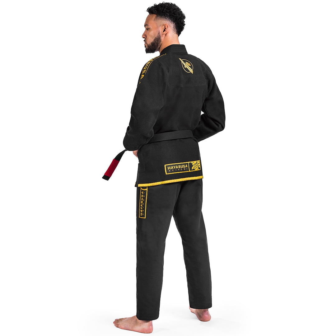 Hayabusa Lightweight Pearl Weave Jiu Jitsu Gi, Black/Gold A4