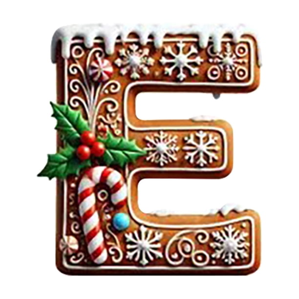 Seyotauo 26 Gingerbread Alphabet Letter Ornaments, Christmas A to Z Letters - Xmas Tree Hanging Ornaments for DIY Crafts