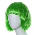 thumbnail image 2 of XIAQUJ Masquerade Small Roll Short Straight Hair Wig Wigs for Women Green, 2 of 3