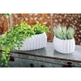 thumbnail image 2 of DecMode White Ceramic Indoor Outdoor Planter, Set of 3 17", 13", 8"W, 2 of 8