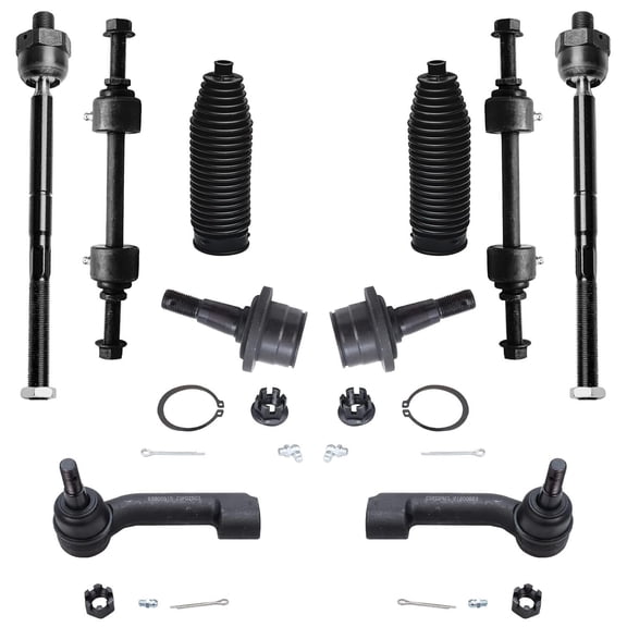 Detroit Axle - Front 10pc Suspension Kit for 2009-2014 Ford F-150, 2 Sway Bars 2 Lower Ball Joints 4 Tie Rod Ends 2 Boots Bellows 2010 2011 2012 2013 Replacement
