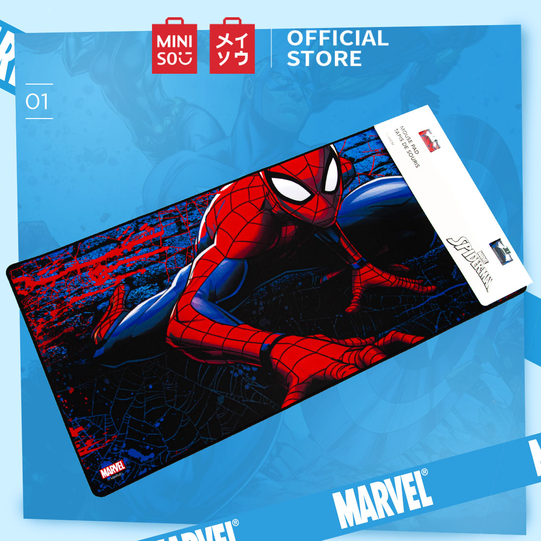 MINISO Marvel Desk Pad Office Non-Slip Desk Cover Protector Desk Mat Mouse Pads Desk Writing Mat for Office and Home Work Spiderman - image 3 of 7