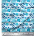 thumbnail image 1 of Soimoi Cotton Duck Fabric Stripe & Autumn Leaves Print Sewing Fabric Yard 42 Inch Wide, 1 of 3