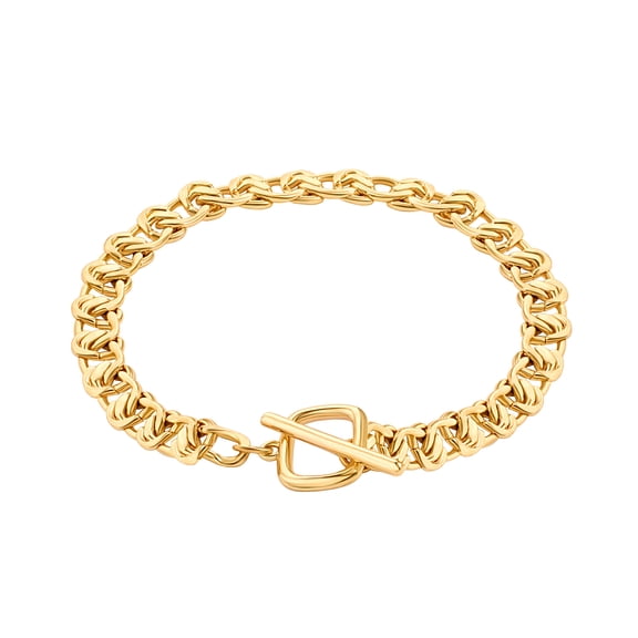 CANEVINKA 18K Gold Plated Link Chain Bracelet Stacked Chunky Toggle Bracelets Fashion Dainty Jewelry for Women
