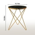 thumbnail image 2 of HLR Modern Round Side Table, End Tables Set of 2 with Marble Texture for Living Room, Black, 2 of 10